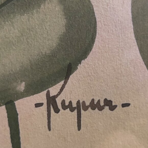 Kupur water colors of white, yellow, blue & red flowers in cream frames $60 each - Picture 6 of 9